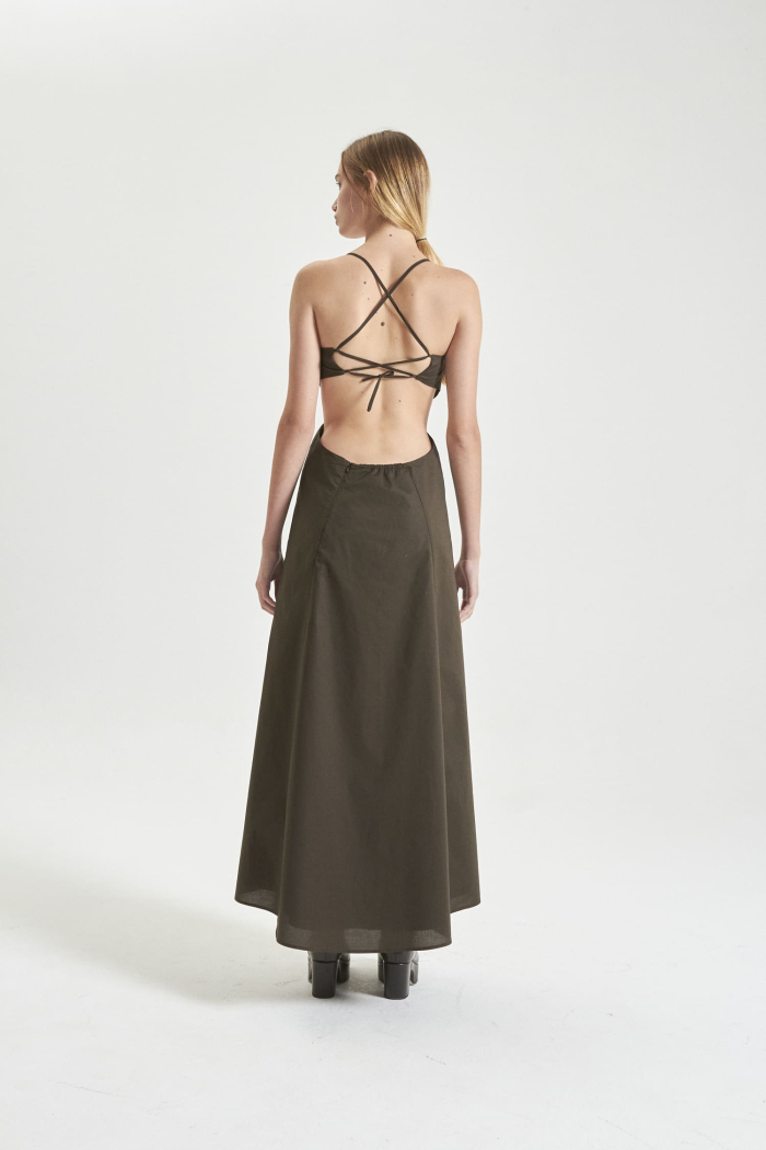 VESTIDO STRAPLESS ANTOINE PLOMO