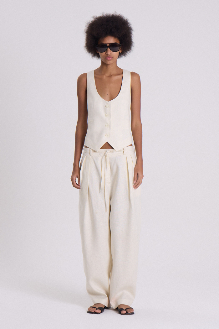 PANTALON ANCHO LUTEA CRUDO