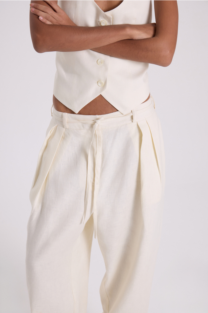 PANTALON ANCHO LUTEA CRUDO