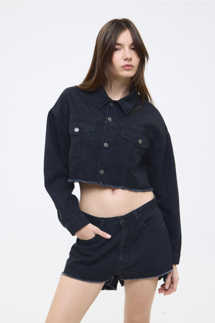 CAMPERA BOXY NEGRO