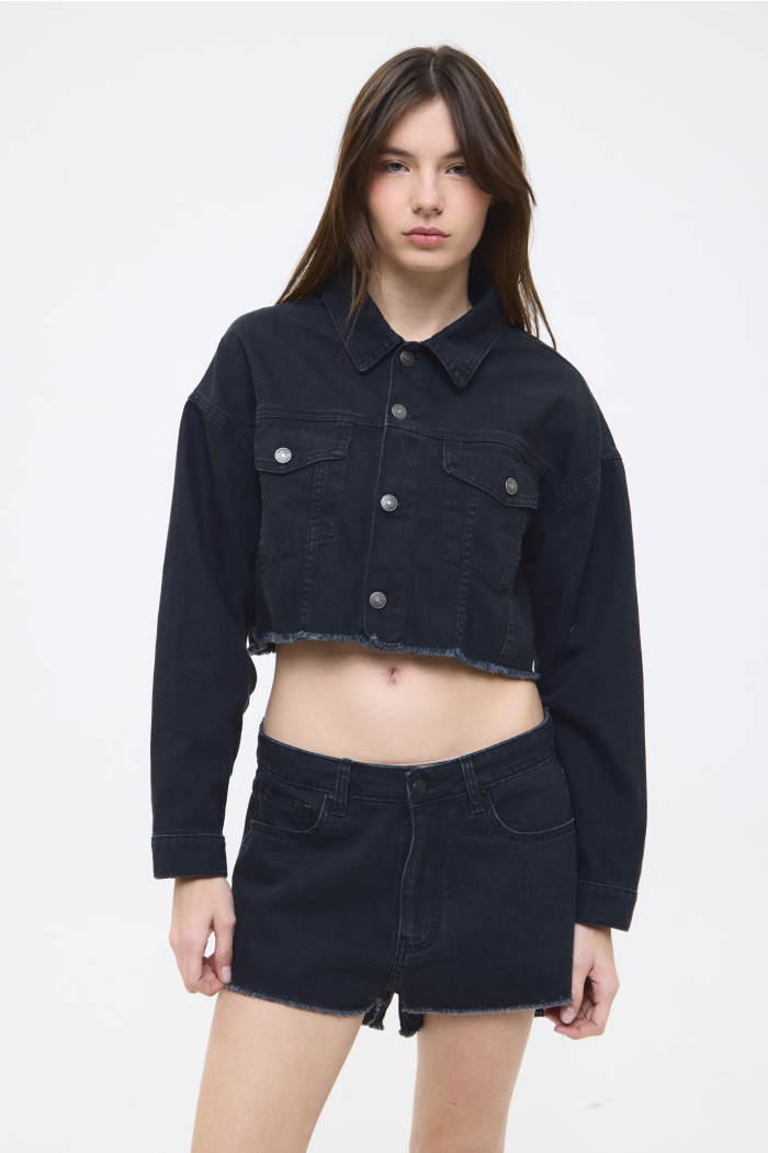 CAMPERA BOXY NEGRO