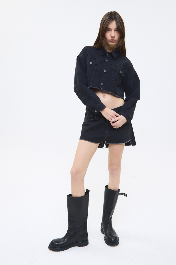CAMPERA BOXY NEGRO