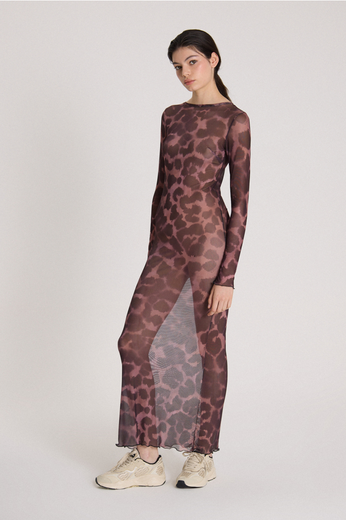 VESTIDO LARGO MESH VIOLETA
