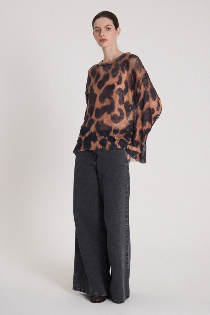 SWEATER LEOPARDO CAMEL