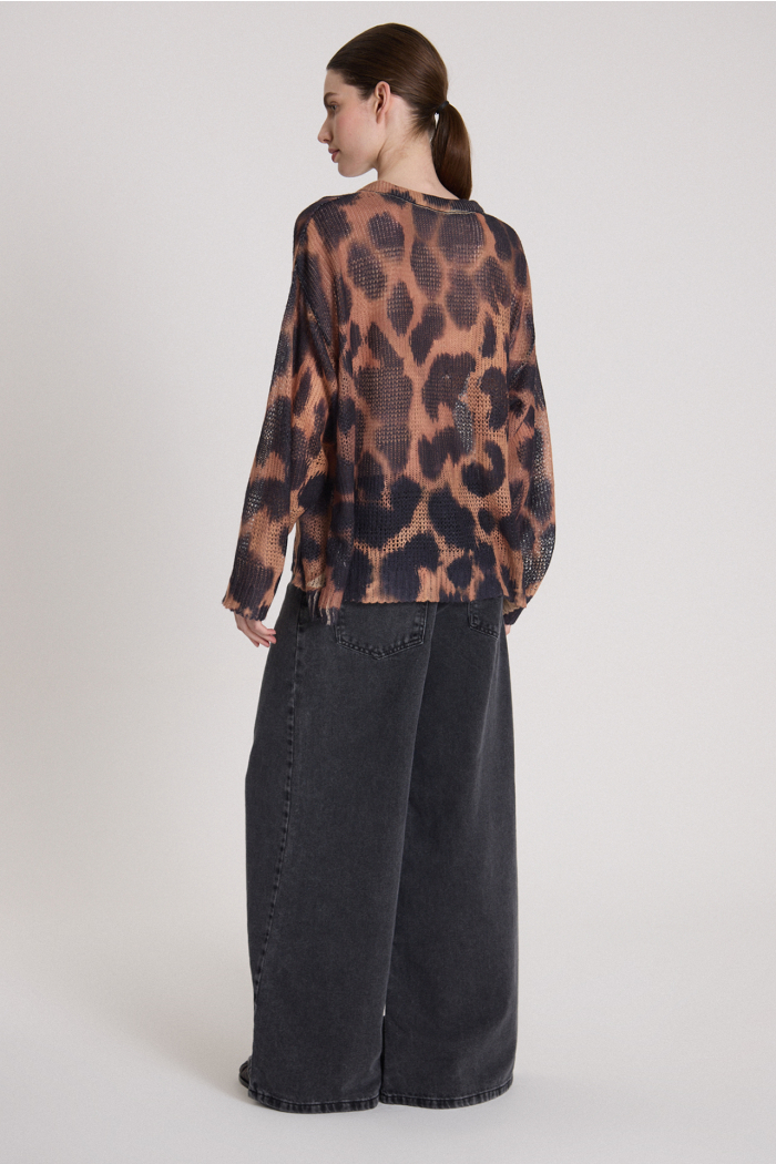 SWEATER LEOPARDO CAMEL