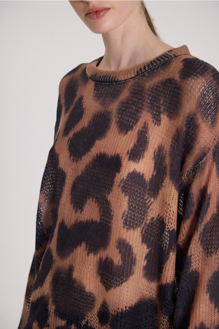 SWEATER LEOPARDO CAMEL