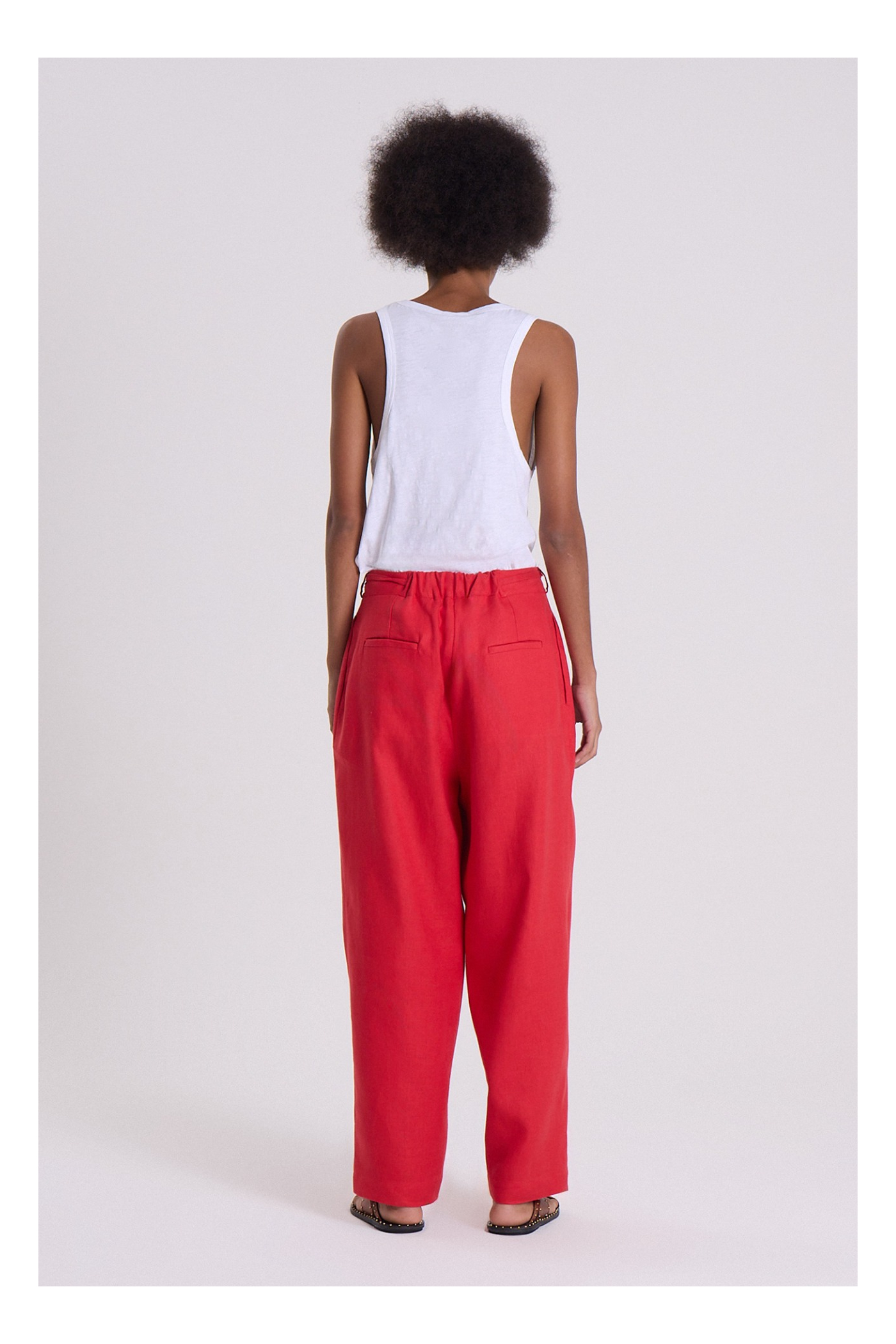 PANTALON ANCHO LUTEA ROJO
