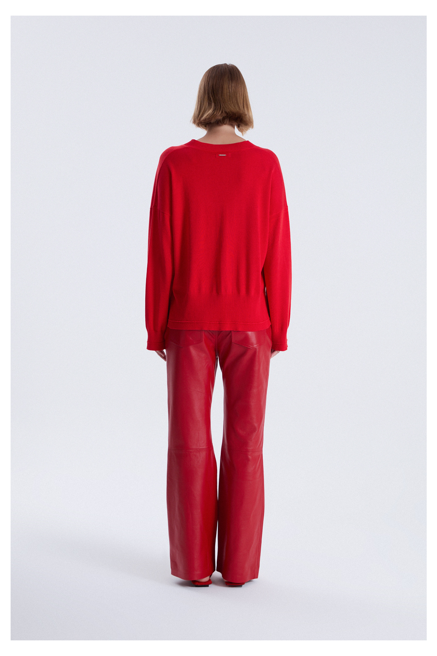 SWEATER V ALOE ROJO