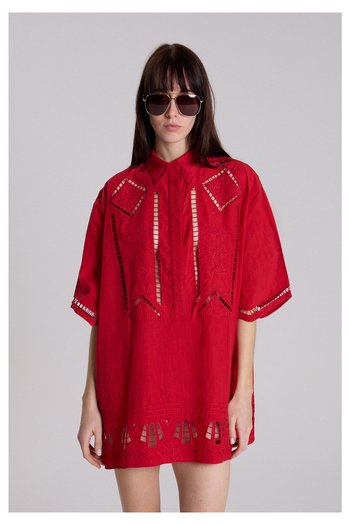 VESTIDO CORTO BORNEO ROJO