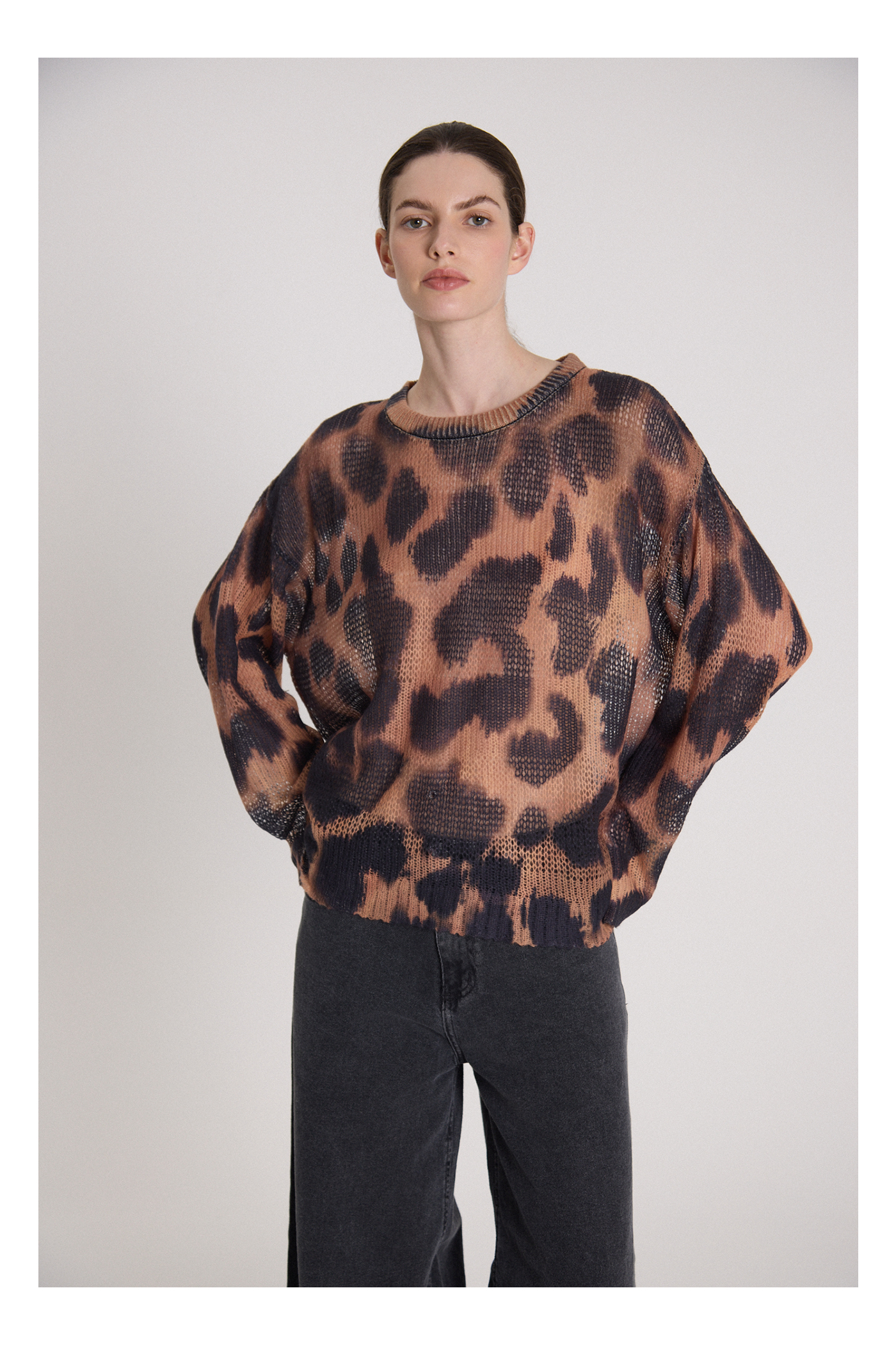 SWEATER LEOPARDO CAMEL